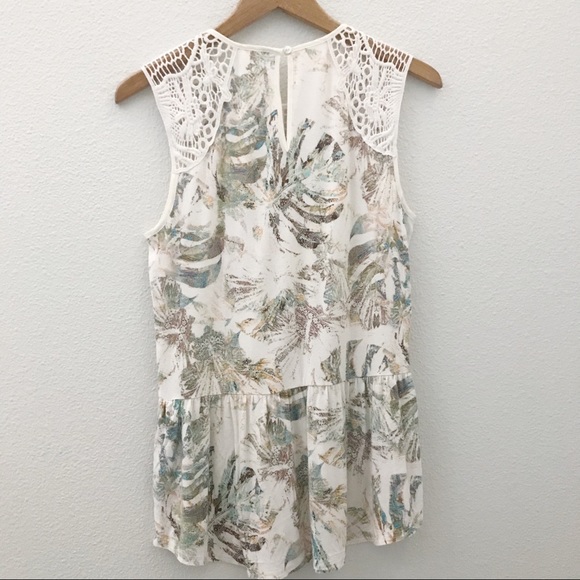 Meadow Rue crochet shoulder printed tank top small - Picture 5 of 7